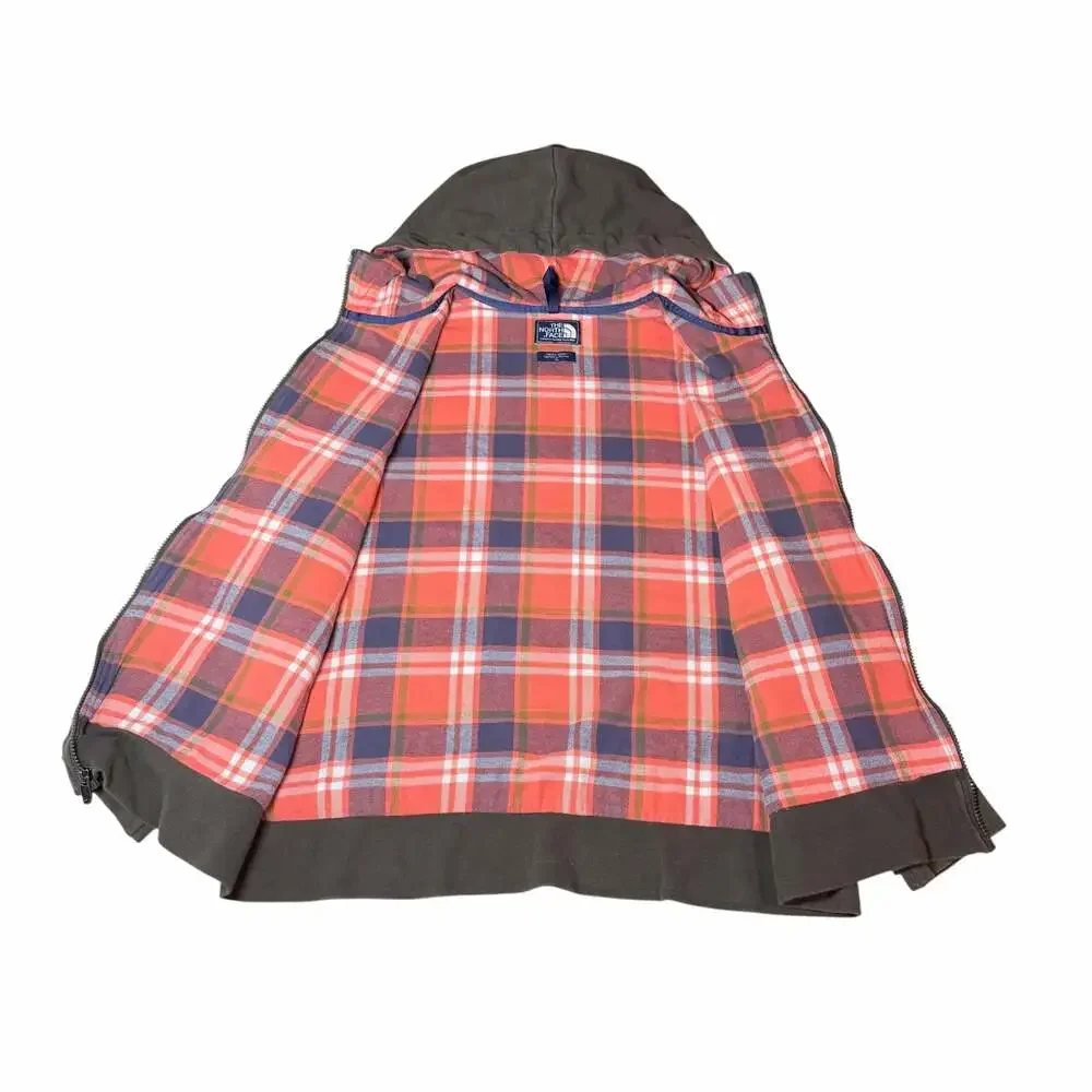 The North Face Full-Zip Hoodie with Plaid Flannel Lining